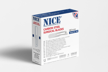 Load image into Gallery viewer, NICE® No.10R Sterile Carbon Steel Surgical Blades CS10R (Box of 100)