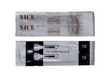 Load image into Gallery viewer, NICE® No.12 Gouge Sterile Carbon Steel Blades GCS12 (Box of 50)