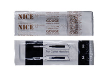 Load image into Gallery viewer, NICE® No.2 Gouge Sterile Carbon Steel Blades GCS2 (Box of 50)