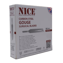 Load image into Gallery viewer, NICE® No.2 Gouge Sterile Carbon Steel Blades GCS2 (Box of 50)
