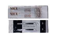 Load image into Gallery viewer, NICE® No.3 Gouge Sterile Carbon Steel Blades GCS3 (Box of 50)