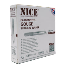 Load image into Gallery viewer, NICE® No.5 Gouge Sterile Carbon Steel Blades GCS5 (Box of 50)