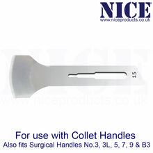 Load image into Gallery viewer, NICE® No.15 Gouge Sterile Carbon Steel Blades GCS15 (Box of 50)