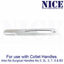 Load image into Gallery viewer, NICE® No.5 Gouge Sterile Carbon Steel Blades GCS5 (Box of 50)