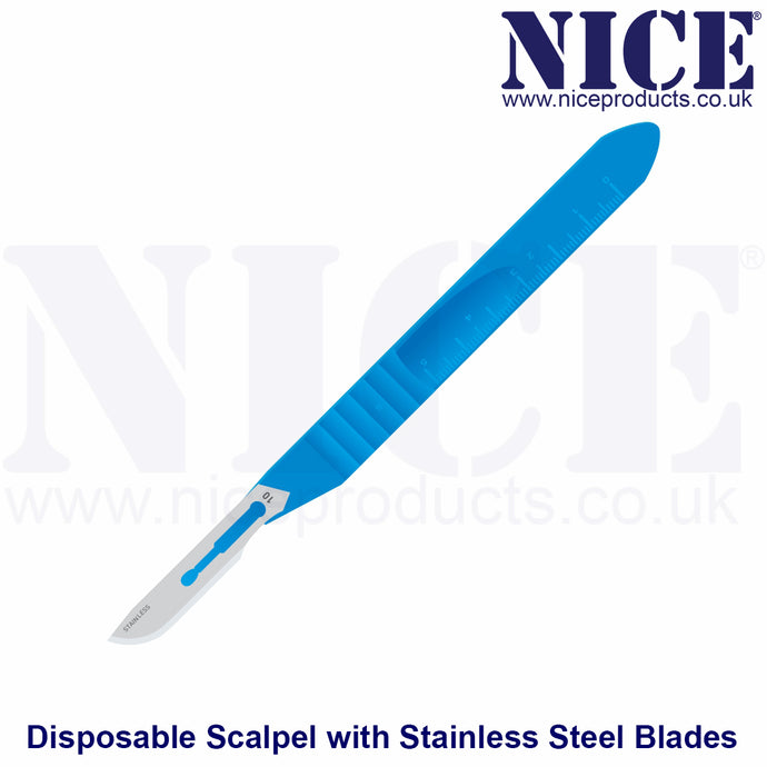 NICE No.10 Sterile Disposable Scalpel fitted with Stainless Steel Blades DSS10