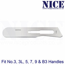 Load image into Gallery viewer, NICE® No.10R Sterile Stainless Steel Surgical Blades SS10R (Box of 100) for Dermaplaning and Aesthetic treatments