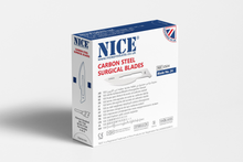 Load image into Gallery viewer, NICE® No.24 Sterile Carbon Steel Surgical Blades CS24 (Box of 100)
