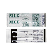 Load image into Gallery viewer, NICE® FS63 FINE Sterile Stainless Steel Chisel Blades (Box of 25)
