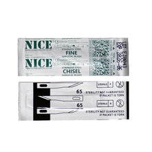 Load image into Gallery viewer, NICE® FS65 FINE Sterile Stainless Steel Chisel Blades (Box of 25)
