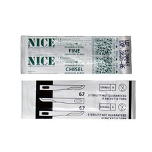 Load image into Gallery viewer, NICE® FS67 FINE Sterile Stainless Steel Chisel Blades (Box of 25)
