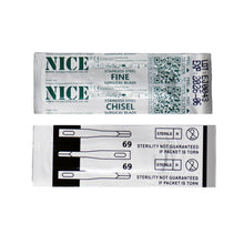 Load image into Gallery viewer, NICE® FS69 FINE Sterile Stainless Steel Chisel Blades (Box of 25)
