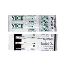 Load image into Gallery viewer, NICE® FS90 FINE Sterile Stainless Steel Chisel Blades (Box of 25)
