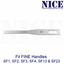 Load image into Gallery viewer, NICE® FS61 FINE Sterile Stainless Steel Chisel Blades (Box of 25)
