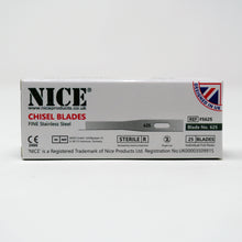 Load image into Gallery viewer, NICE® FS62S FINE Sterile Stainless Steel Chisel Blades (Box of 25)
