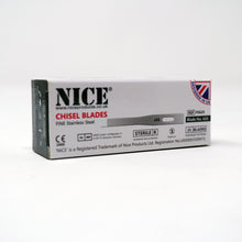 Load image into Gallery viewer, NICE® FS62S FINE Sterile Stainless Steel Chisel Blades (Box of 25)
