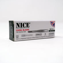 Load image into Gallery viewer, NICE® FS63 FINE Sterile Stainless Steel Chisel Blades (Box of 25)
