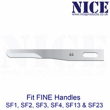 Load image into Gallery viewer, NICE® FS64 FINE Sterile Stainless Steel Chisel Blades (Box of 25)
