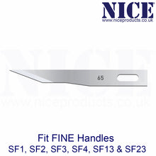 Load image into Gallery viewer, NICE® FS65 FINE Sterile Stainless Steel Chisel Blades (Box of 25)
