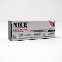 Load image into Gallery viewer, NICE® FS65 FINE Sterile Stainless Steel Chisel Blades (Box of 25)
