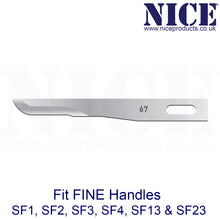 Load image into Gallery viewer, NICE® FS67 FINE Sterile Stainless Steel Chisel Blades (Box of 25)
