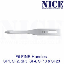 Load image into Gallery viewer, NICE® FS90 FINE Sterile Stainless Steel Chisel Blades (Box of 25)
