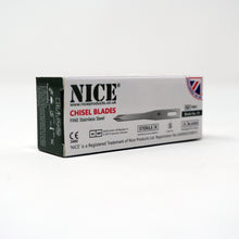 Load image into Gallery viewer, NICE® FS91 FINE Sterile Stainless Steel Chisel Blades (Box of 25)
