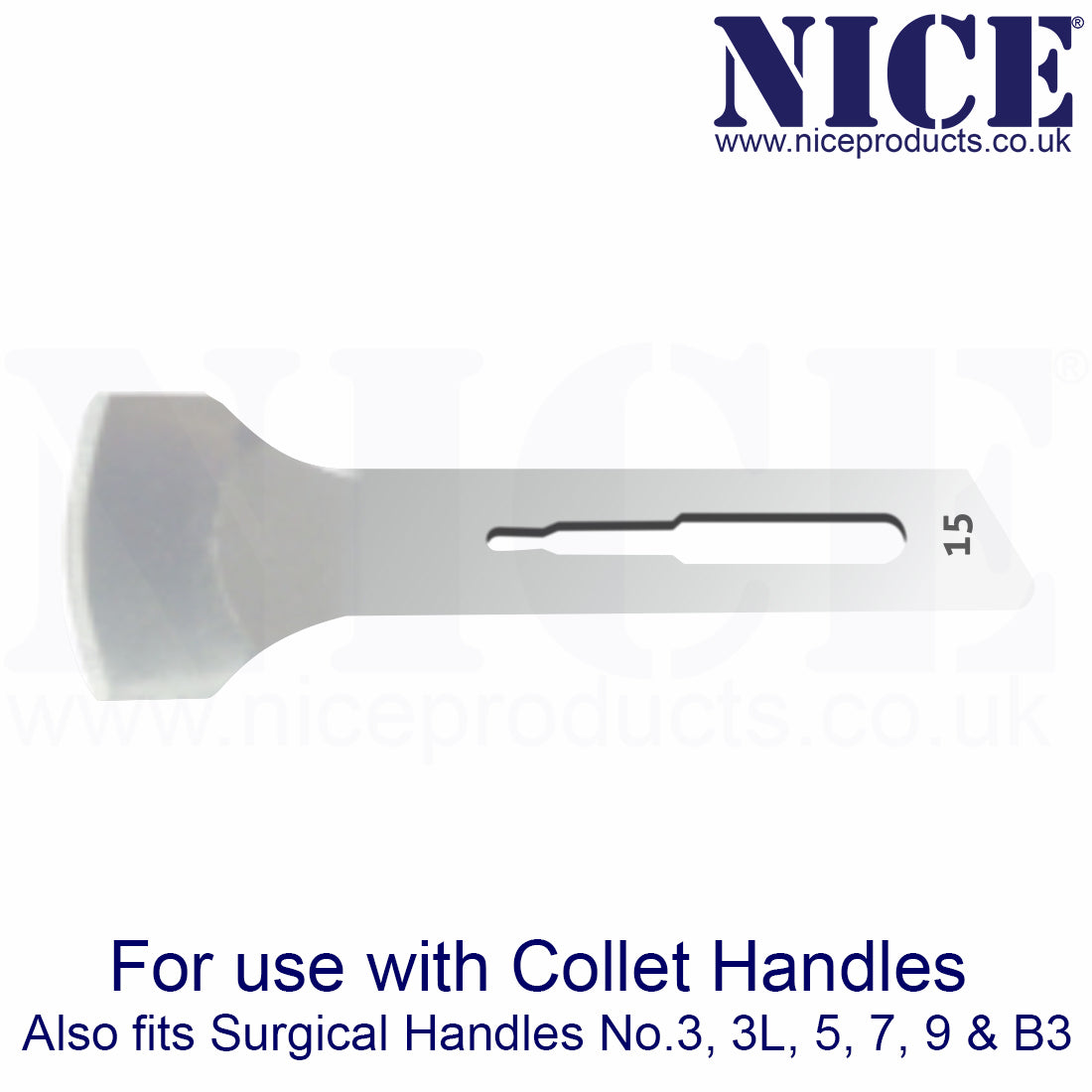 NICE® No.15 Gouge Sterile Carbon Steel Blades GCS15 (Box of 50) – Nice ...