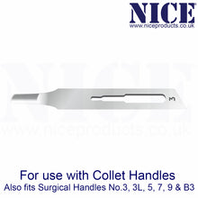 Load image into Gallery viewer, NICE® No.3 Gouge Sterile Carbon Steel Blades GCS3 (Box of 50)
