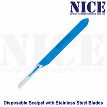 Load image into Gallery viewer, NICE No.16 Sterile Disposable Scalpel fitted with Stainless Steel Blades DSS16
