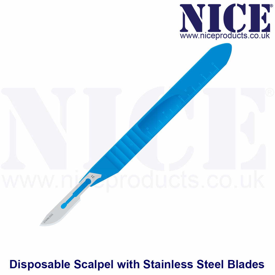 NICE No.21 Sterile Disposable Scalpel fitted with Stainless Steel Blades DSS21