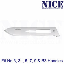 Load image into Gallery viewer, NICE® No.13 Sterile Stainless Steel Surgical Blades SS13 (Box of 100)
