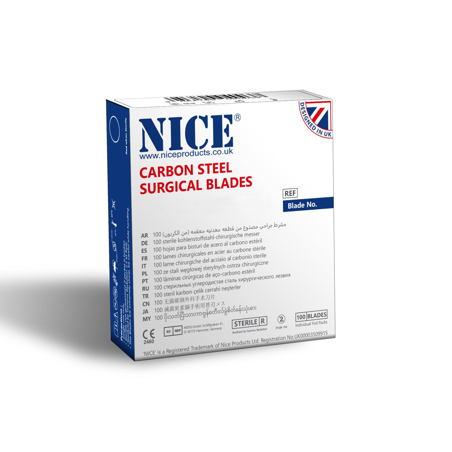 NICE® No.15A Sterile Carbon Steel Surgical Blades CS15A (Box of 100 ...