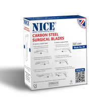 Load image into Gallery viewer, NICE No.9 Sterile Carbon Steel Surgical Blades CS09 (Box of 100) Back_2
