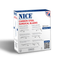 Load image into Gallery viewer, NICE No.11P Sterile Carbon Steel Surgical Blades CS11P (Box of 100) Back_2
