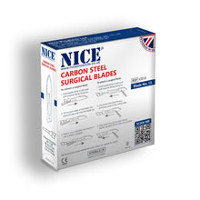 Load image into Gallery viewer, NICE No.13 Sterile Carbon Steel Surgical Blades CS13 (Box of 100) Back
