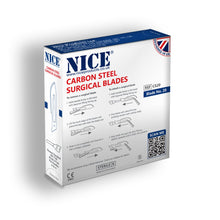 Load image into Gallery viewer, NICE No.20 Sterile Carbon Steel Surgical Blades CS20 (Box of 100) Back
